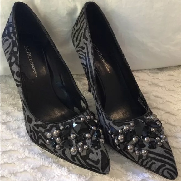 BCBGeneration Fillys2 Black Embellished Heels - Picture 1 of 5